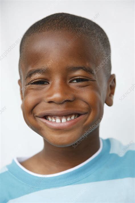 Portrait Of Black Boy Smiling Stock Image C0471069 Science Photo