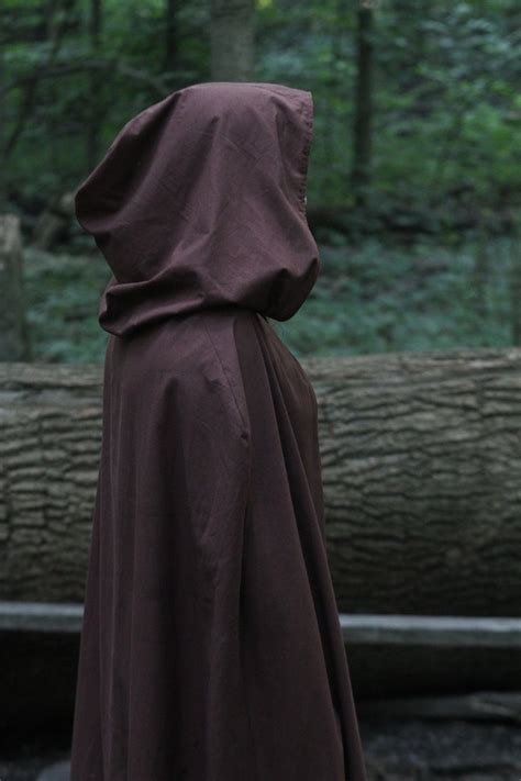 This Dark Brown Hooded Cloak Is Made Of 100 Lightweight Cotton And