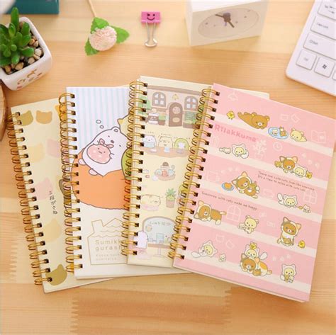 Cute Rilakkuma Notebook B6 Diary Kawaii Animal Paper Coil Notepad 60