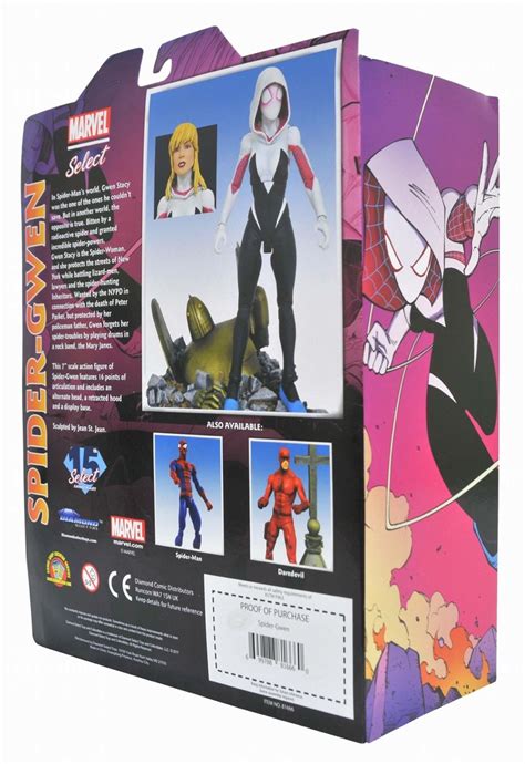 marvel select spider gwen and gotg figures packaged photos marvel toy news