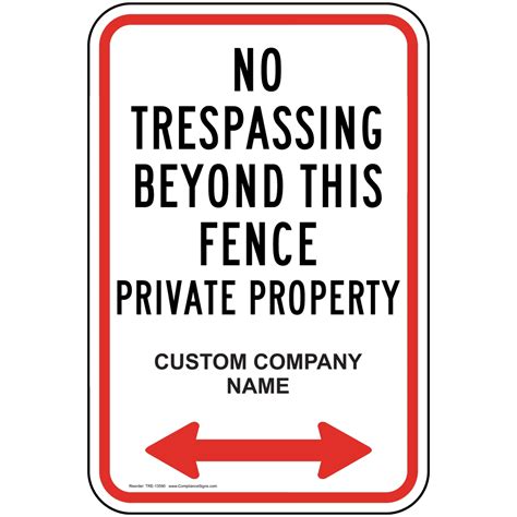 No Trespassing Beyond This Fence Sign Tre 13590 No Trespassing