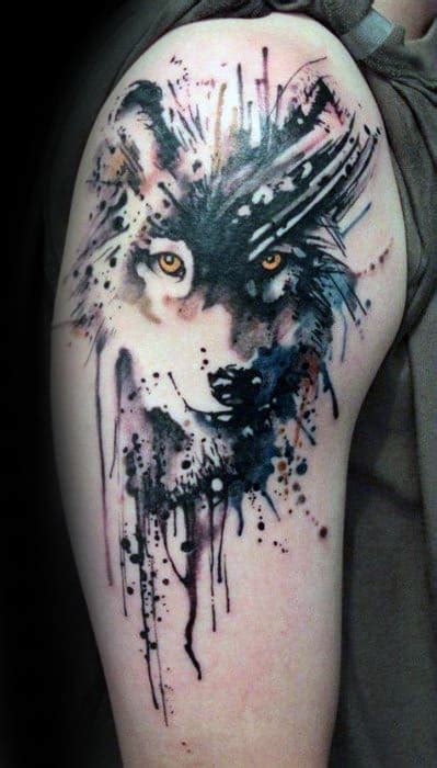 I tatuaggi possono ritrarre qualsiasi soggetto o frase per mandare dei messaggi precisi. 50 Wolf Watercolor Tattoo Designs For Men - Cool Ink Ideas