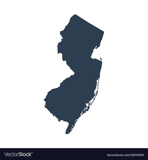 Map Of The Us State New Jersey Royalty Free Vector Image