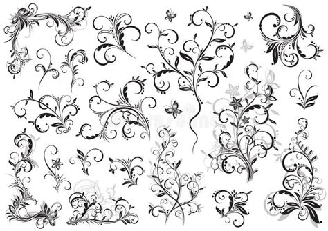 Vintage Floral Design Vector Illustration Decorative Design Stock