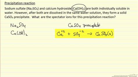 All are soluble except lead (ii) (pb2+), barium (ba2+), and calcium (ca2+). Precipitation Reaction (Spectator Ions) (Example) - YouTube