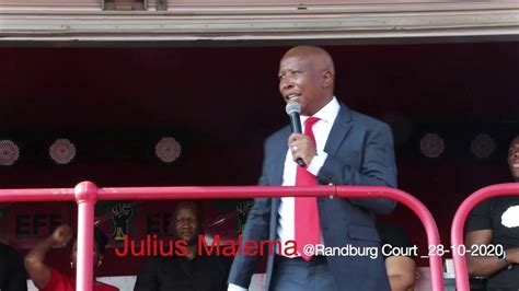 Julius Malema Outside Court Randburg Johannesburg Youtube