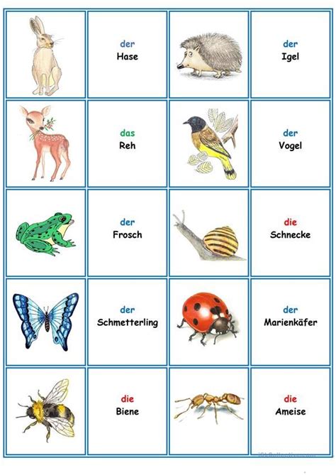 Du kannste im sachunterricht, in deutsch oder daz wunderbar einsetzen, um wortschatz zu trainieren oder über gefühle zu sprechen. Spiele im Deutschunterricht: Memory - die Tiere | Deutsch ...