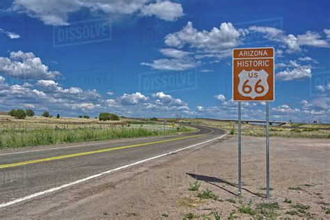 A Road Sign Marking The Historic Route 66 Just West Of Ash Fork