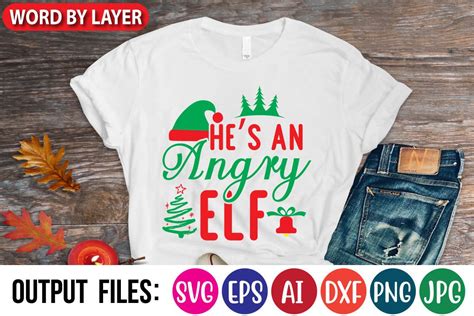 Hes An Angry Elf Svg Design Graphic By Retro Gallery · Creative Fabrica