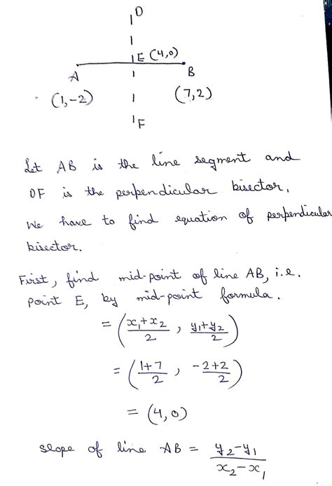 [solved] find an equation for the perpendicular bisector of the line segment course hero