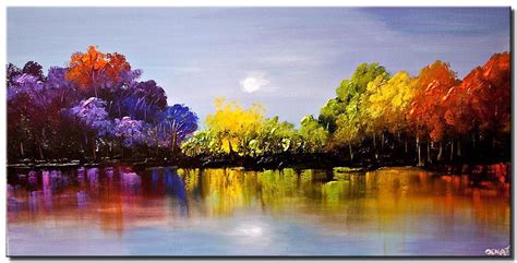 Painting For Sale Modern Colorful Blooming Trees
