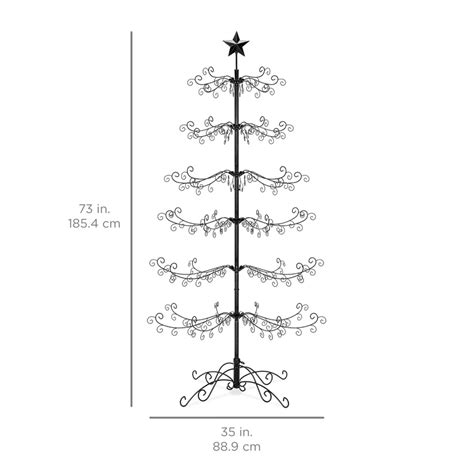 Wrought Iron Christmas Tree Ornament Display W Easy Assembly Stand