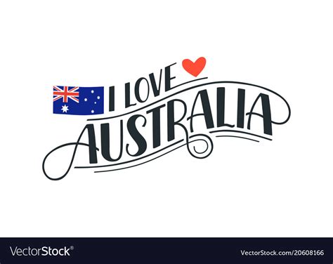 I Love Australia Poster Royalty Free Vector Image