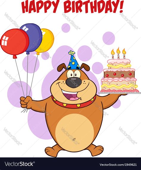 Happy Birthday Dog Cartoon Royalty Free Vector Image
