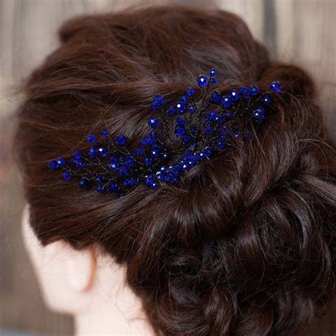 Ladies girls crystal hair claw clips claws grab comb clamp hair accessories prom. Amazon.com : Missgrace Bridal and Women Crystal Navy Blue ...