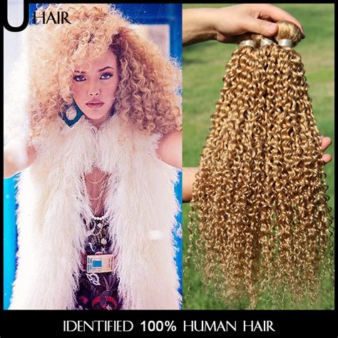 Pcs Kinky Curly Blonde Virgin Hair Extensions Curly Indian Blonde Hair