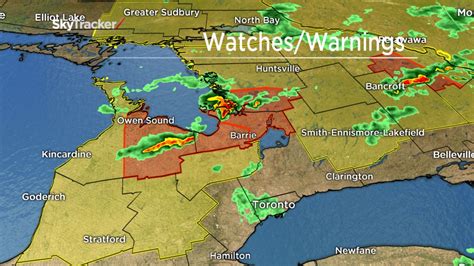 Severe Thunderstorm Watches Warnings Issued For Southern Ontario