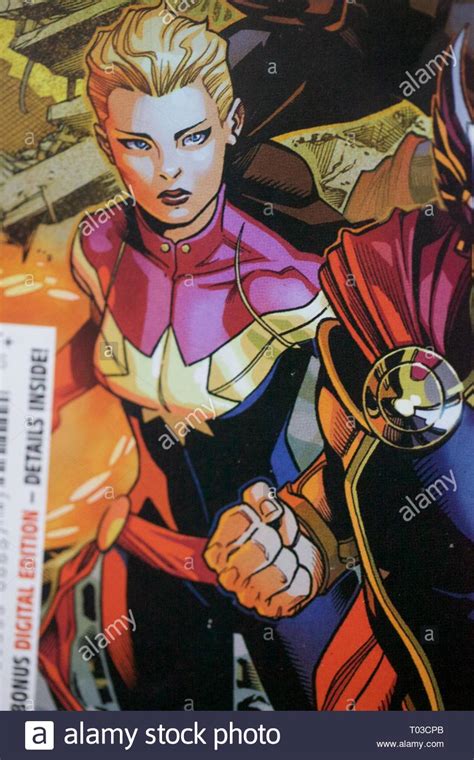 Captain Marvel Comic Book Stock Photo Alamy