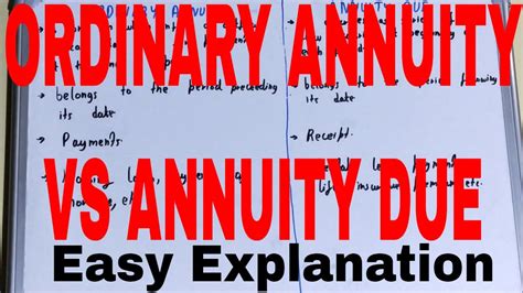 Ordinary Annuity Vs Annuity Duedifference Between Ordinary Annuity And