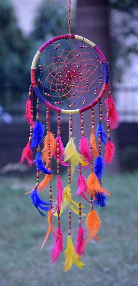 Multiple Feather Colour Dream Catcher This Rainbow Dream Catcher Is A