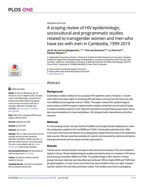 Pdf A Scoping Review Of Hiv Epidemiologic Sociocultural And