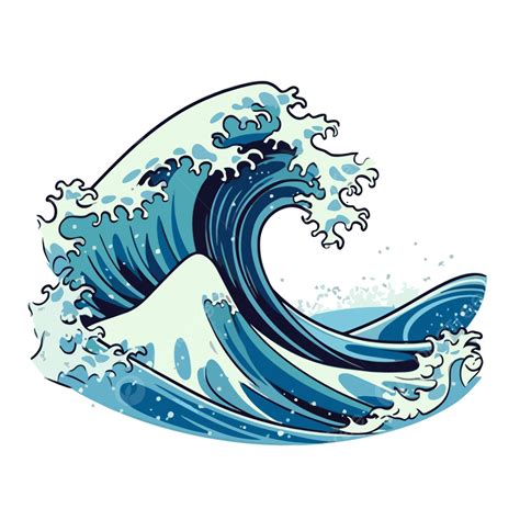 Tidal Wave Clipart Vector In The Style Of Fluid And Organic Cartoon