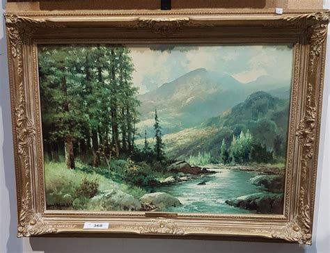 Ornately Framed Print On Board Titled Mountain Stream By Robert Wood
