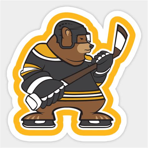 Boston Bruins Bear Hockey Design Boston Bruins Sticker Teepublic