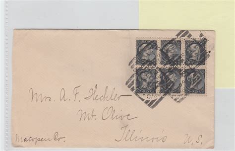 Halifax Squared Circle 1895 Block Of 6 Small Queen Af Hechler Canada Cover Canada Stamp