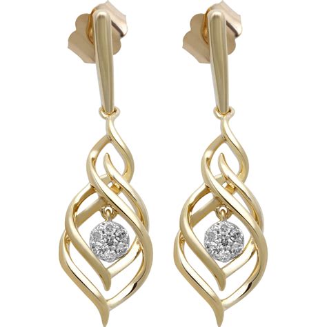 10k Gold 110 Ctw Diamond Earrings Diamond Fashion Earrings Jewelry And Watches Shop The