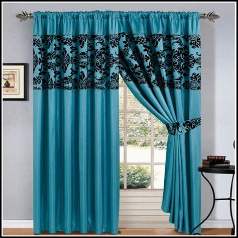 Teal And Gold Damask Curtains Curtains Home Design Ideas