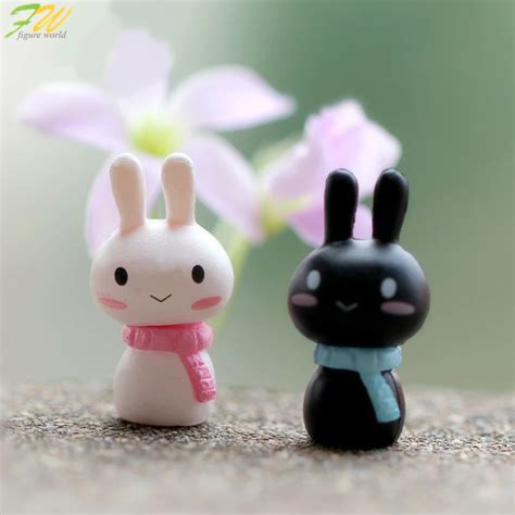 Couple Rabbit Miniature Figurines Toys Cute Lovely Model Kids Toys 2