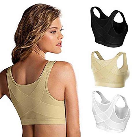Womens Posture Corrector Bra Wireless Back Support Lift Up Front