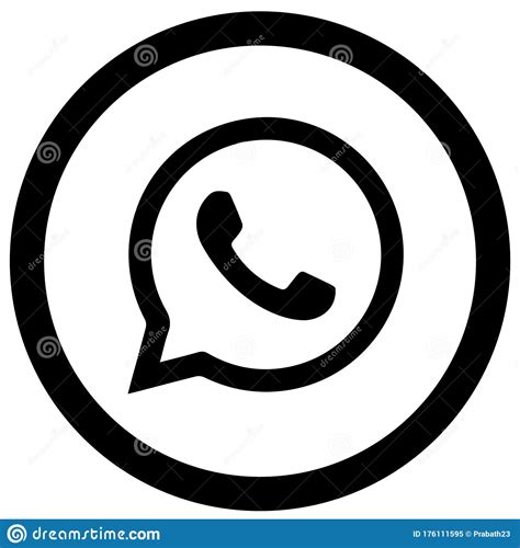 Rounded Black And White Whatsapp Icon Editorial Image Illustration Of