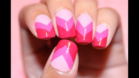 Pink Ombre Chevron Nails Dee2102 Youtube