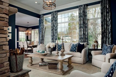 elegant navy blue living room decor findzhome