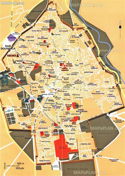 Marrakech Maps Top Tourist Attractions Free Printable City Street