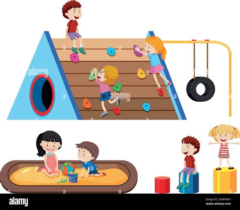 Children And Outdoor Playground Stock Vector Image And Art Alamy