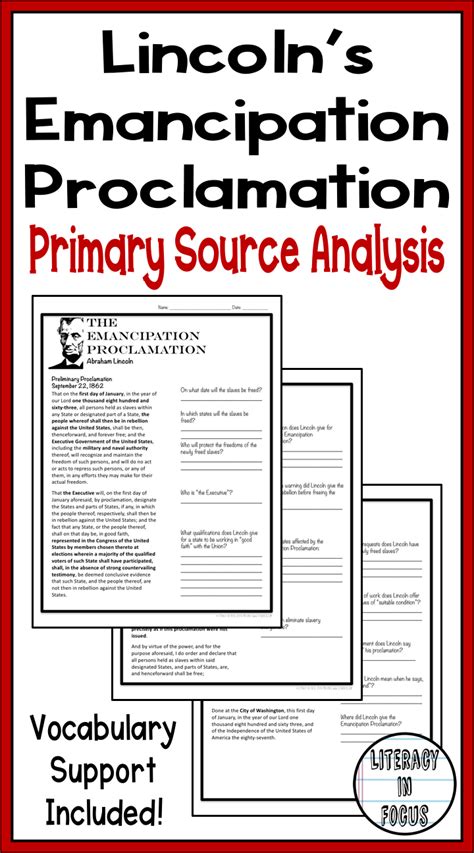 The emancipation proclamation was an executive order from president abraham lincoln in 1862 declaring all slaves in the confederate states free. Emancipation Proclamation Worksheet - worksheet