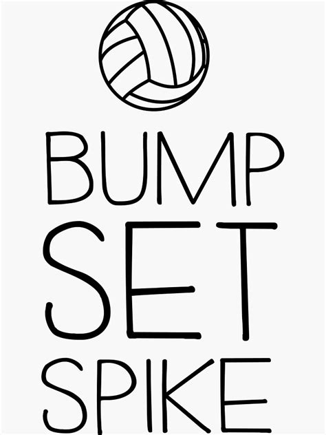 Volleyball Bump Set Spike Sticker By Sportsfan Redbubble