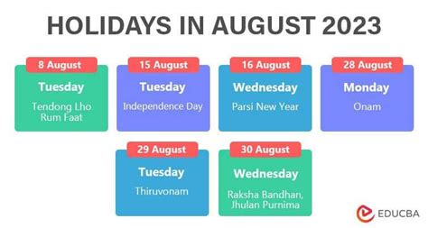 Holidays In August 2023 List And Detailed Description Of Festival Holidays