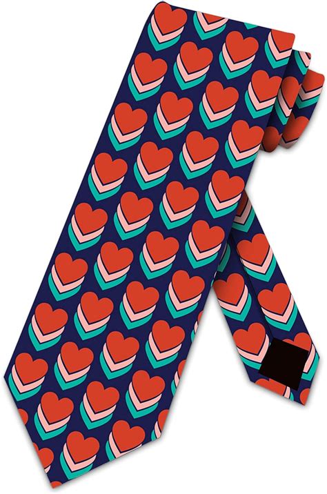 Three Rooker Heart Ties Mens Valentines Day Necktie