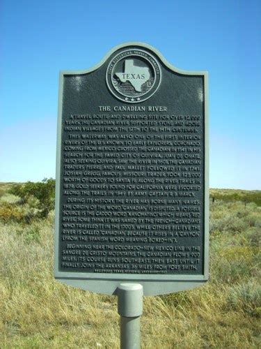 Museum Of Everything Historical Markers Texas The Canadian River