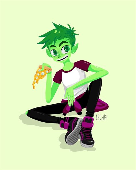 Beast Boy Pizza 🍕 Garfield Raven Beast Boy Bbrae Superhero Villains