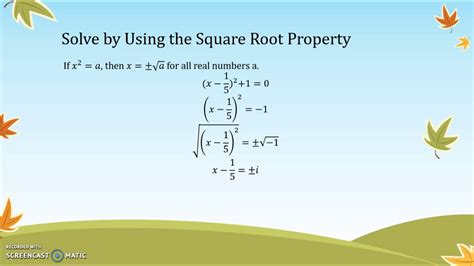 Square Root Property And Completing The Square Youtube