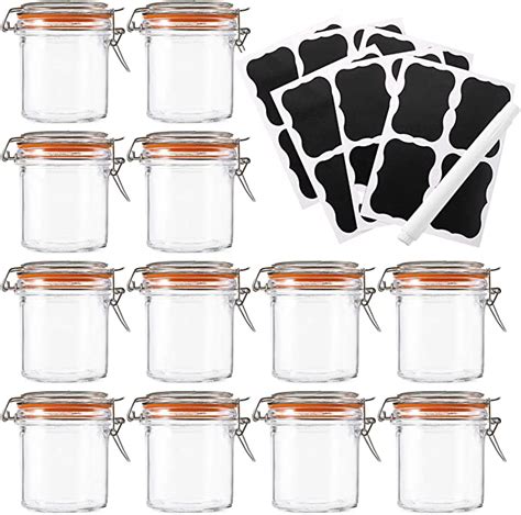 Kingrol 12 Pack 8 Ounces Glass Jars With Airtight Lid Wide Mouth Mason