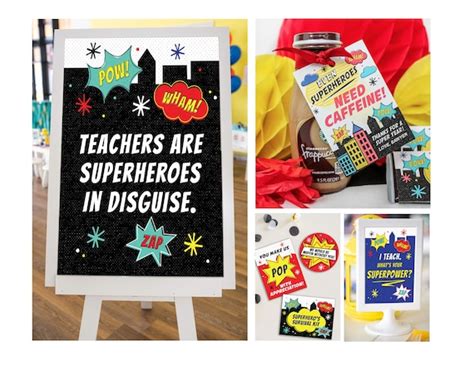 Teacher Appreciation Superhero Printable Pack Superhero Etsy