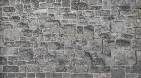 Old Medieval Stone Wall Texture With Big Gray Stones Stock Image