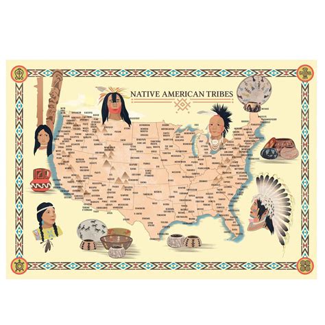 Buy Map Of Native American Indian Tribes In The Usa History Online In