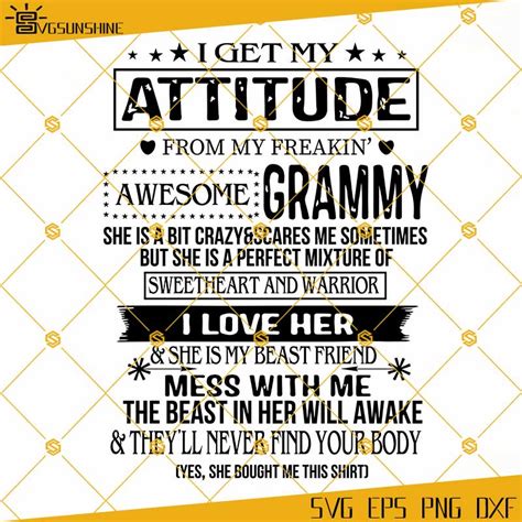 I Get My Attitude From My Freaking Awesome Grammy Svg Funny Quote